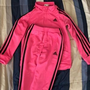 Pink Adidas Gitls Tracksuit